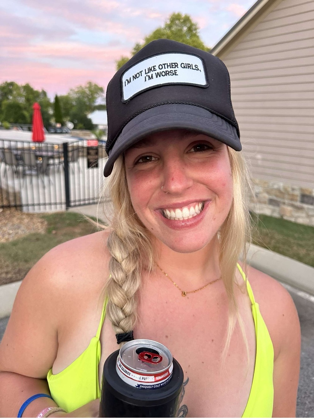 OTTO Black Trucker Hat with White Patch - 'I'm Not Like Other Girls, I'm Worse'